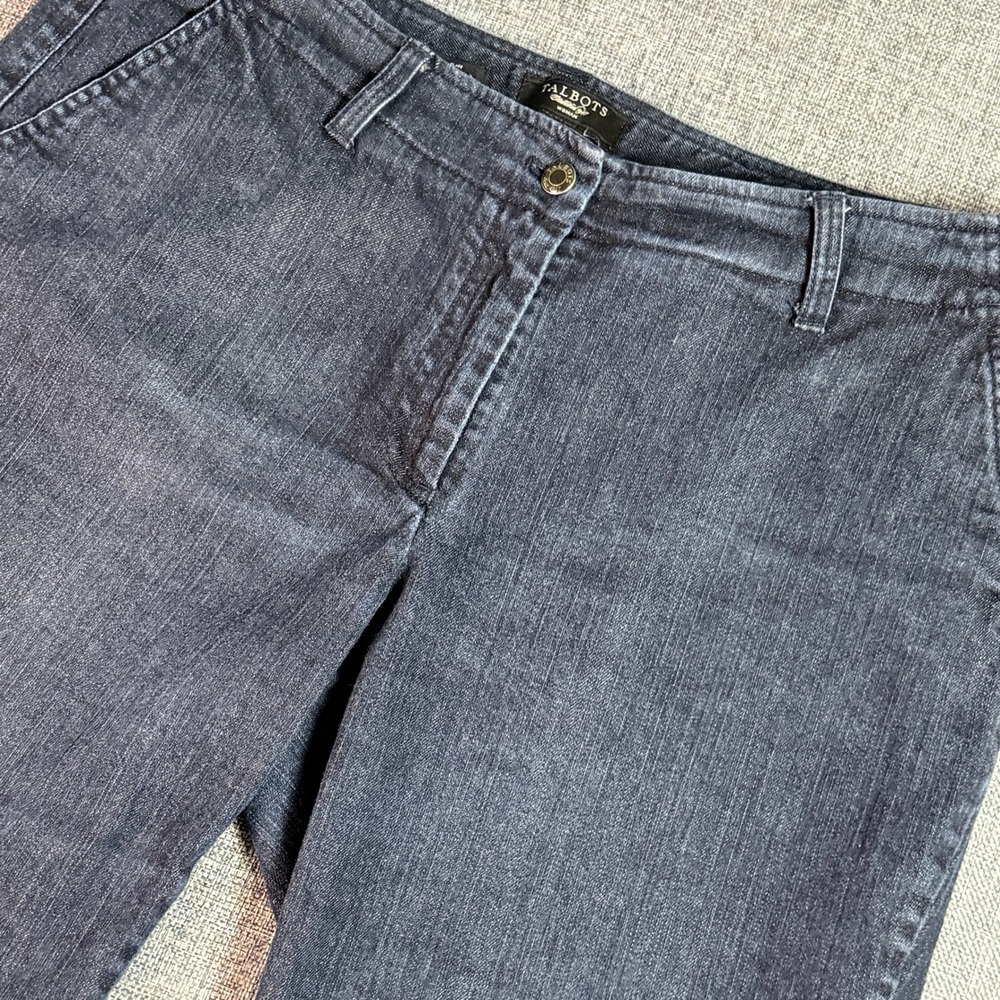 Talbots Flare Leg Blue Jeans Women | Size 14W | Dark‎ Blue Stretch Denim